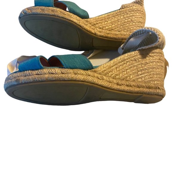 Pima 2 made in Spain blue and white ankle wrap espadrille sandals size 10.5 - Picture 8 of 10